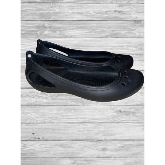 Crocs Kadee Ballet Flats 11215 Black Slip On Comfort Casual Shoes US Women's 6 - Picture 1 of 9